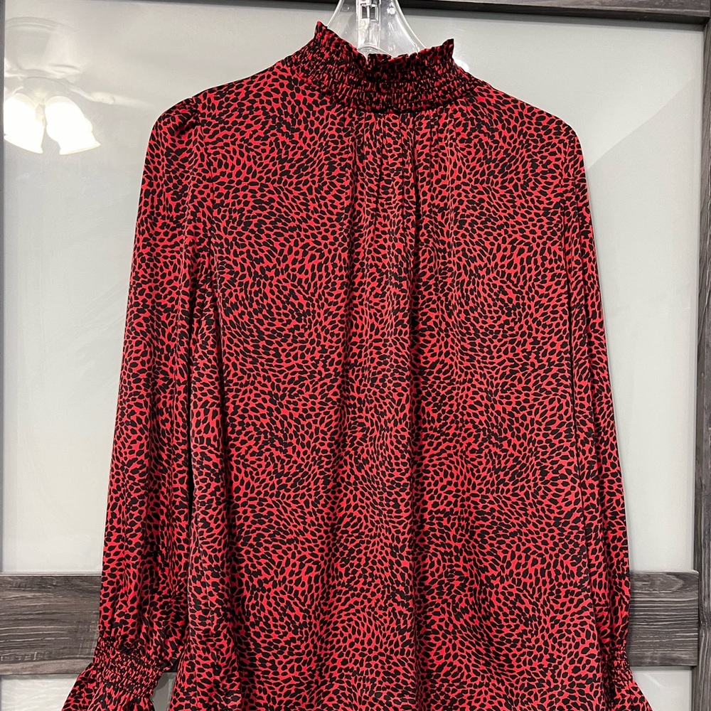 H&M Red/Black Polka Dot Turtleneck